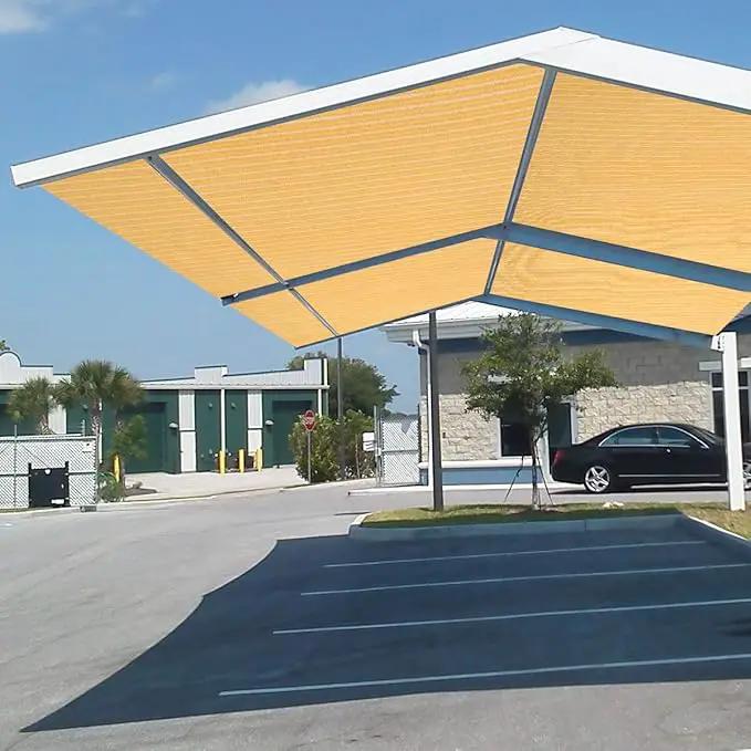 Eden's Decor Straight Flat-Edged Sun Shade Sail Rectangular 8' x 15' Wheat UV-Blocking Outdoor Canopy Fabric Cloth Awning for Pergola Patio Garden Backyard Custom Size, photo 6 of 8