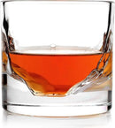Grand Canyon Heavy Crystal Whiskey Glasses Gift Set of 4, Thick Freezable Bourbon Glass 1lb Each, Premium Whiskey Gifts for Men, Frozen Crystal Chills Cocktails, 10 oz by CozyNest Decor
