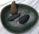 Handmade Decorative Bowl - Natural River Stone Pebble Artisan Crafted Serving Dish | 4-6 Inch Unique Decorative Tray for Home Centerpiece, Jewelry Holder (green) by CozyNest Decor