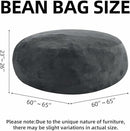 Bean Bag Chair 5Ft, Memory Foam Filled, Large Beanbag Chairs for Adults and Teens, Soft Sofa with Removable Flannel Cover, Round Couch for Living Room Bedroom College Dorm (Dark Gray, 5FT-60×60"×24") by CozyNest Decor