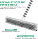 SetSail Upgraded Large 12 in Wide Floor Scrub Brush with 51-Inch Long Adjustable Handle 2 in 1 Scrape Brush Stiff Bristle Floor Scrubber for Cleaning Shower Bathroom Garage Kitchen Wall Deck Tub Tile by GreenHaven Gardens