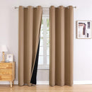 ChrisDowa 100% Blackout Curtains for Bedroom with Black Liner, 2 Thick Layers Total Blackout Thermal Insulated Grommet Window Curtains 2 Panels Set (Cappuccino, 42 x 84 Inch) by TinyTreasures Baby Boutique