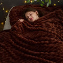 NEWCOSPLAY Super Soft King Blanket Coffee Premium Silky Flannel Fleece 3D Ribbed Jacquard Lightweight Bed Blanket All Season Use (Coffee Ribbed, King(90"x110")) by CozyNest Decor