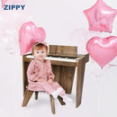 ZIPPY Kids Piano Keyboard, 37 Keys Digital Piano for Kids, Touch Sensitive Control Panel, Built-in Songs, Volume Adjustable, Music Educational Instrument, Wood Piano for 3+ Girls and Boys(Walnut Plus) by TinyTreasures Baby Boutique