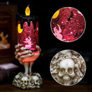 Eldnacele Halloween Snow Globe Candles Lighted Lamp USB Powered Battery Operated Spooky Spinning Water Glittering Tornado Flameless Candles Skeleton Hand Holder Halloween Centerpiece Decor(Ghost) by CozyNest Decor