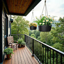 10.7 Inch Hanging Planter for Outdoor Indoor Plants，2 Pack Hanging Flower Pots with Drain Holes for Garden Home Decor Use (Black) by CozyNest Decor