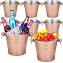 Amyhill 8 Pack Stainless Steel Ice Bucket 5.3 Quart/ 5 Liter with Handle Large Insulated Champagne Buckets Beer Bucket for Cocktail Bar Wine Parties Chilling Wine Champagne Home (Rose Gold) by CozyNest Decor