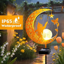 YJFWAL Garden Solar Cat Lights Pathway Stake Lights Glass Globe with Moon Cat Decor, Gifts for Mom Grandma Friends, Outdoor Decor Light Waterproof for Walkway, Yard, Patio or Garden (Warm White) by CozyNest Decor