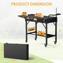 Leteuke Grill Cart for Blackstone Griddle, Portable Outdoor Grill Table, Foldable Cart Table with Wheels for Ninja, Griddle Stand Fit 17 Inch Or 22 Inch, BBQ Prep Tables with Seasoning Tray by GreenHaven Gardens