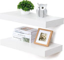 Deep Floating Shelves, 24''W x 12''D Floating Shelves White Set of 2, 12 Inch Deep Large Wood Shelves for Books Living Room Bathroom Laundry Room Bedroom Kitchen Home Office - White by CozyNest Decor