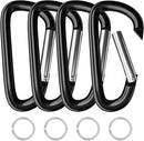 sprookber 4" & 5" Extra Large Aluminum Carabiner D Ring, Caribeener Clips, Spring Snap Hook for Keychain Clip, Set of 4 by TinyTreasures Baby Boutique