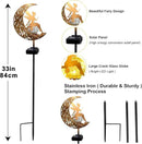 YJFWAL 2 Pack Garden Solar Lights Pathway Stake Lights Moon Fairy Glass Globe with Angel Decor, Gardening Birthday Gift for Mom Grandma Friends, Outdoor Decor Light Waterproof for Walkway, Yard, Patio by CozyNest Decor