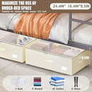 Under Bed Storage with Wheels, No Assemble Required 10 inches height Under Bed Storage bins,Large capacity Rolling Under bed Shoe Storage containers，dorm under bed storage drawers by CozyNest Decor