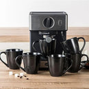 vicrays Coffee Mug Set, 12 Ounce, Ceramic Mug for Men, Women, Unique Glazed Mugs with Handle for Coffee, Tea, Milk, Cocoa, Cereal - Set of 6 Black by CozyNest Decor