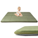 MAXYOYO 1.2" Thick Baby Play Mat for Floor, 78"x 78" Foldable Playpen Mat,Tummy Time Foam Mats Ultra Soft Support, Padded Carpet with Non-Slip Backing for Infant,Kids and Toddler Crawling, Green by TinyTreasures Baby Boutique
