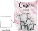 Personalized Baby Crib Bedding Set for Baby Girls, Pink Elephant Design Custom Name Baby Crib Sets 5-Pcs, Toddler Double Layer Blanket Fitted Sheets Changing Pad Cover Rug Wall Art Set by TinyTreasures Baby Boutique