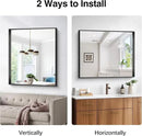 Black Bathroom Mirror, 30x36 Inch Rectangular Framed Mirror, Large Wall Mounted Bathroom Vanity Mirror Over Sink for Bedroom,Restroom, Living Room, Hangs Vertically or Horizontally by CozyNest Decor