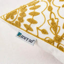 HWY 50 Mustard Yellow Decorative Throw Pillow Covers 18x18 Inch, Pack of 2 Embroidered Cotton Farmhouse Cushion Cover Pillow Case for Sofa Couch Living Room Bed Bedroon, Little Sunflower Design by CozyNest Decor