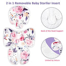 Pea Pod Baby Car Seat Head Support for Newborn, 2 in 1 Infant Car Seat Head Body Support for Girls Extra Soft Breathable Baby Car Seat Cushion Insert for Strollers, Swings, and Bouncers, Pink Floral by TinyTreasures Baby Boutique