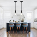 Modern Farmhouse Pendant Lighting for Kitchen Island,Industrial Dining Room Light Fixtures Hanging Over Table with Seeded Glass,2 Pack Black Pendant Lights Mini Chandeliers for Sink Bar by CozyNest Decor