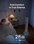 Dreo Tower Fan for Bedroom, 90° Oscillating Fan, Standing Fan with 3 Modes, 4 Speeds, 8H Timer Cooling Fans for Home, Living Room, Office, Grey, TF117 by CozyNest Decor