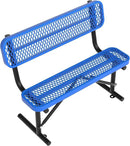 Heavy Duty Park Bench with Back Portable Frame, Outdoor Steel Bench with Backrest, Outdoor Park Bench Expanded Metal Mesh Bench for Lawn, Park, Deck, Garden, Patio, Porch, Black (Blue, 4FT) by GreenHaven Gardens