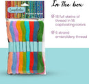 Loopdedoo 18 Refill Skeins for Loopdedoo Bracelet Craft Kit - Suitable for Ages 8 & Up - 100% Cotton Embroidery & Cross Stitch Threads - Threads for Bracelet Making Kit by TinyTreasures Baby Boutique