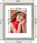Vittanly 8x10 Picture Frames Set of 9, Shatter Resistant Plexiglass, Display 5x7 Pictures with Mat or 8x10 without Mat, Photo Frames for Wall or Tabletop, Engineered Wood, Grey by CozyNest Decor