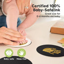 2-Pack Round Inkless Baby Hand and Footprint Kit - Mess Free Ink Pad for Newborn Keepsake, Dog Nose & Paw Print Kit, Clean Touch Ink Pad for Baby Hand & Footprints, Ideal New Mom Gifts (Gold) by TinyTreasures Baby Boutique