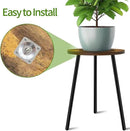 Plant Stand Indoor, Modern Plant Stands for Indoor Plants, Single Flower Stand with Round Wooden Board for Living Room, Balcony, Deck by GreenHaven Gardens