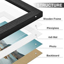 Vittanly 5x7 Picture Frames Set of 9, Shatter Resistant Plexiglass, Display 4x6 Pictures with Mat or 5x7 without Mat, Photo Frames for Wall or Tabletop, Engineered Wood, Black by CozyNest Decor