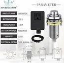 SinkTop Air Switch Kit (Long Full Brass Button) for Garbage Disposal, Cordless Chrome by CozyNest Decor