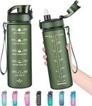 Enerbone Water Bottle, Leakproof BPA & Toxic Free, Motivational Water Bottle with Times to Drink and Straw, Fitness Sports Water Bottle with Strap for Office, Gym, Outdoor Sports by CozyNest Decor