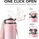 Enerbone 24 oz Insulated Water Bottle, Stainless Steel Bottle with Carrying Strap, Double-Wall Vacuum Insulation Design, Leakproof Sports Bottle with Straw, Keep Drinks Cold or Hot for Hours by CozyNest Decor