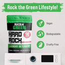 Rockin' Green Hard Rock Laundry Detergent for Hard Water (90 Loads), Plant based, Natural Laundry Detergent Powder, Biodegradable Odor Fighter, Safe for Sensitive Skin, 45 oz (Smashing Watermelons) by TinyTreasures Baby Boutique