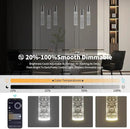 OKELI Smart Dimmable LED 3-Light Pendant Light for Kitchen Island, 18W 1350LM Modern Bubble Crystal Island Light Fixture with TUYA App & Voice Control, Adjustable 3000K-6000K, Electro-Chrome, Round by CozyNest Decor