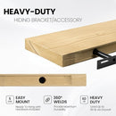 Fun Memories Floating Shelves for Wall Decor, 36"x8" Rustic Reclaimed Wood Shelves, Heavy-Duty Wall Mounted Shelves with Invisible Brackets, Set of 2for Living Room, Bedroom, Kitchen, Natural Finish