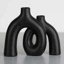 CEMABT Modern Nordic Boho Vase Set - Elegant Black Matte Ceramic Home Decor for Living Room, Bookshelf, Mantel, Entryway Table & Console Décor | Shelf Decorations Gift by GreenHaven Gardens