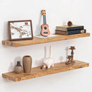 Fun Memories Solid Elm Wood Floating Shelves, 36 Inch Floating Shelves for Wall, Wall-Mounted Wooden Shelves with Invisible Heavy-Duty Brackets for Books, Bathroom, Kitchen, Natural, 2 Pack by CozyNest Decor
