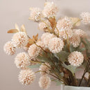 Beige Fake Flowers Silk 10 Stems With Eucalyptus, Faux Flowers For Vase, Artificial Mums Long Stem, Mini Faux Mums Flower Bulk, Tan Nude Cream Neutral Floral, Chrysanthemum Pom Pom Floral Arrangements by CozyNest Decor