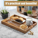 Acacia Wood Serving Tray with Handles - 17-Inch Large Wooden Tray for Ottoman - Perfect for Breakfast, Lunch, Dinner, Appetizers, Patio, Ottoman, Coffee Table,BBQ, Party – Great for Lap &Couch by CozyNest Decor