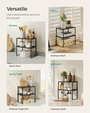 SONGMICS Cabinet Organizer Shelf, Set of 2 Kitchen Counter Shelves, Kitchen Storage, Spice Rack, Stackable, Expandable, Metal and Engineered Wood, Ink Black and Charcoal Black UKCS02B01 by CozyNest Decor