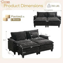 URRED Modular Sectional Sofa Comfy Cloud Couch, Modern Chenille Sofa Sleeper Deep Seat Couches with Ottoman/Pillows for Living Room (Black, 82.6''- 2 Ottomans) by CozyNest Decor