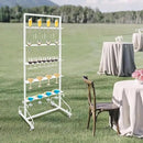 40 Slots Champagne Holder Stand for Party, Wine Glass Display Wall Holder, Stable Wine Glass Stemware Rack for Bar, Wedding, Party (White) by CozyNest Decor