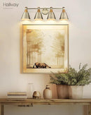 FEMILA Vanity Lights, 4-Lights Bathroom Light Fixtures Over Mirror, Antique Brass Wall Sconces Lamp with Hammered Metal Shade Finish, 4FG59B-4W BG by CozyNest Decor