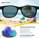 RIVBOS Kids Sunglasses Polarized UV Protection Flexible Rubber Glasses Shades with Strap for Boys Girls RBK004 by TinyTreasures Baby Boutique