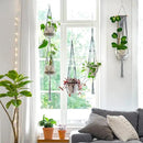 Mkono Macrame Plant Hanger Indoor Hanging Planter Basket with Wood Beads Decorative Flower Pot Holder No Tassels for Indoor Outdoor Boho Home Decor 35 Inch, Grey, Set of 1 (POTS NOT Included) by GreenHaven Gardens