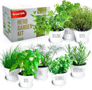 Deluxe Indoor & Outdoor Herb Garden Kit – 8 or The Most Popular Culinary Herbs with Pots & Soil for Windowsill or Patio Growing by GreenHaven Gardens