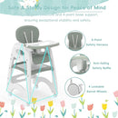Xilingol 8 in 1 Convertible Baby High Chair W/Wheels, Baby Feeding Chair W/Adjustable Backrest & Removable Dual Tray, Building Block Table & Chair Set, HighChair for Babies & Toddlers (Green) by TinyTreasures Baby Boutique