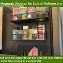 3 Pack Moveable No Drilling Heavy Magnet Spice Rack for Refrigerator Organizers and Storage,Space Saving Kitchen Organization with Magnetic Hooks,Owl Kitchen & Home Decor(Black) by CozyNest Decor